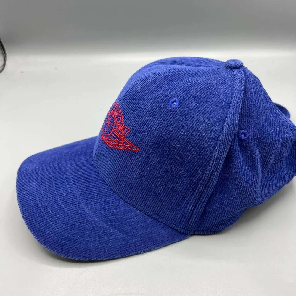 Air Jordan Wings Hat Men Blue Corduroy‎ Jumpman Strap Back Cap
